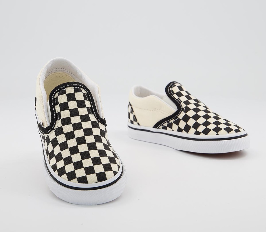 Vans Classic Slip σε νήπια μαύρο λευκό πίνακα ελέγχου