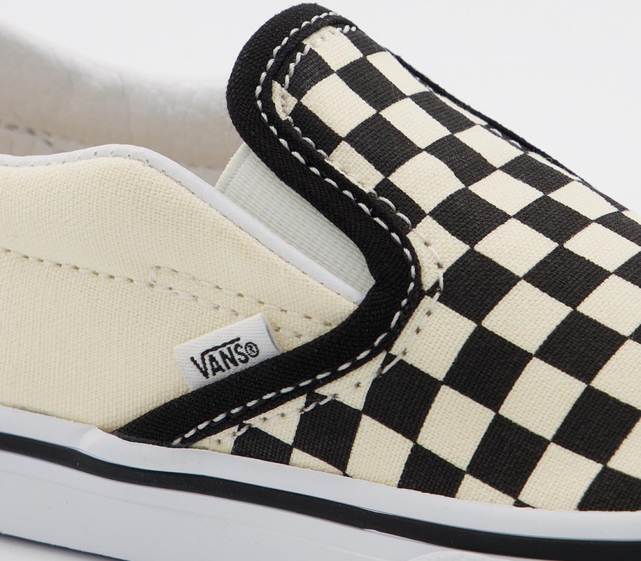 Vans Classic Slip σε νήπια μαύρο λευκό πίνακα ελέγχου
