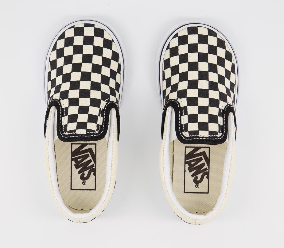 Vans Classic Slip σε νήπια μαύρο λευκό πίνακα ελέγχου