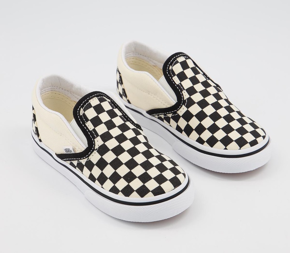 Vans Classic Slip σε νήπια μαύρο λευκό πίνακα ελέγχου