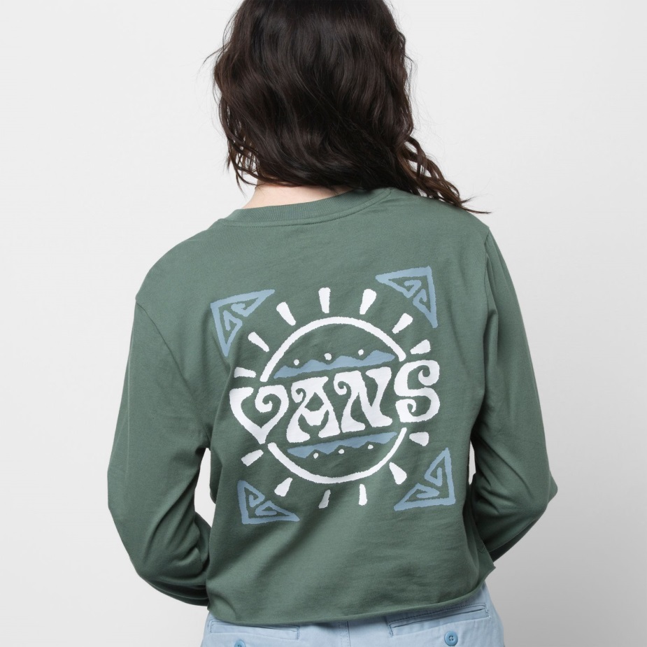 Vans Colima μακρυμάνικο Bff ​​crop Tee πάπια πράσινο