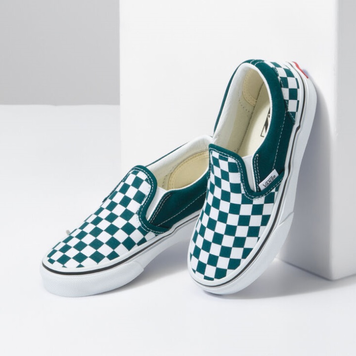 Vans Color Theory Kids Classic Slip-on Deep Teal