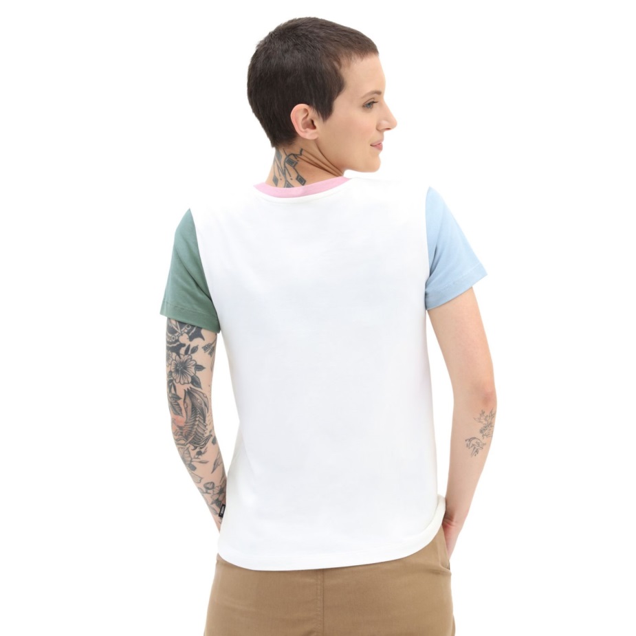 Vans Colorblock Crew T-shirt πράσινο-λευκό