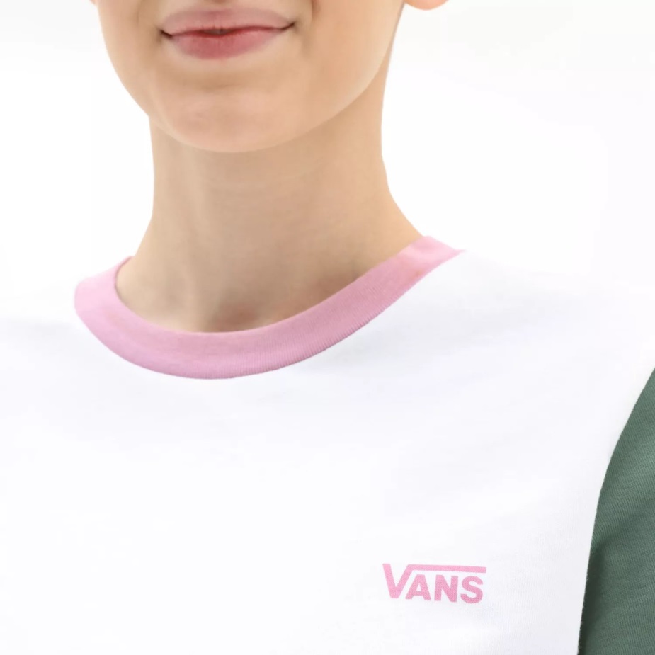 Vans Colorblock Crew T-shirt πράσινο-λευκό