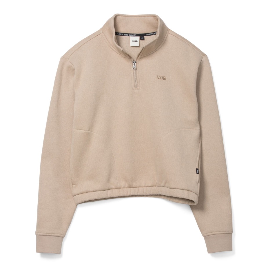 Vans Comfycush μισό φερμουάρ Mock Hoodie λιθόστρωτο