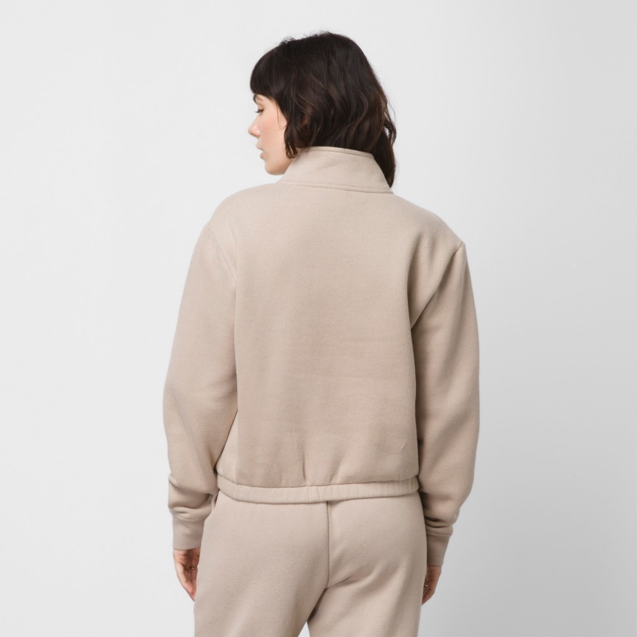 Vans Comfycush μισό φερμουάρ Mock Hoodie λιθόστρωτο