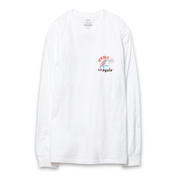 Vans Crayola Mail Doodle μακρυμάνικο μπλουζάκι λευκό