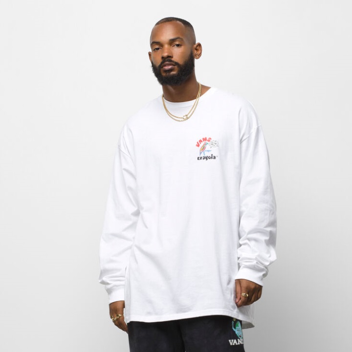 Vans Crayola Mail Doodle μακρυμάνικο μπλουζάκι λευκό