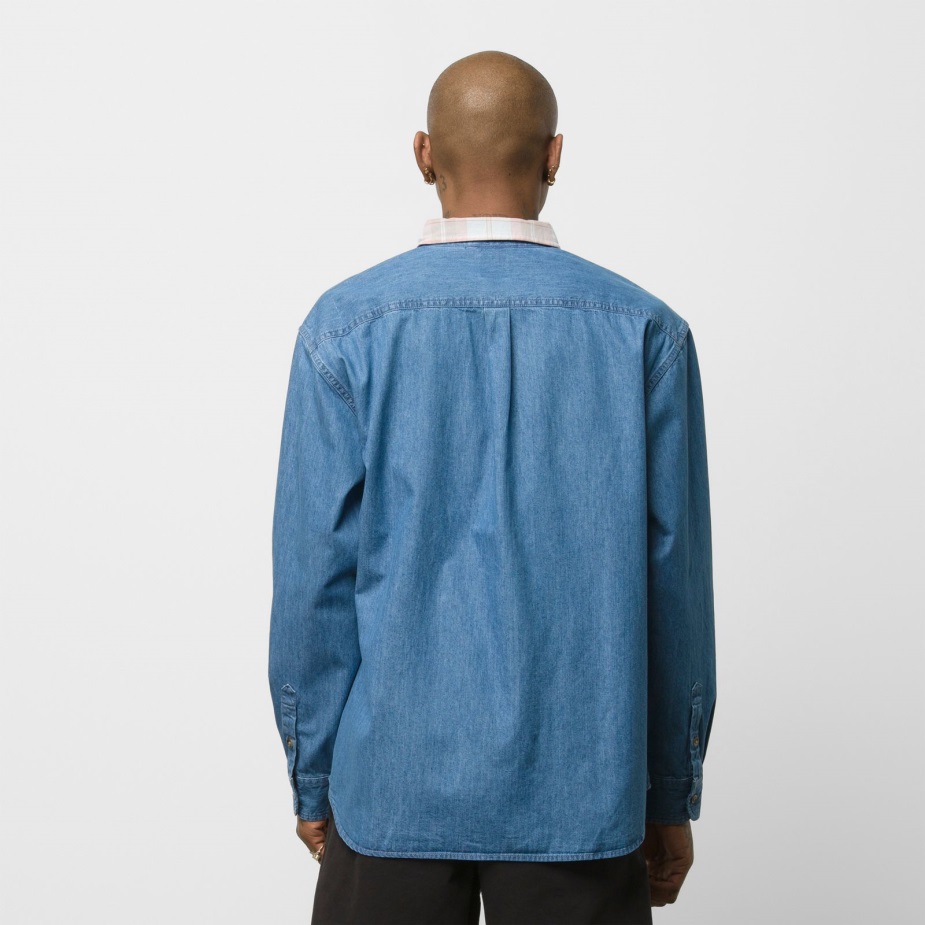 Vans Deerfiel πλυμένο τζιν πουκάμισο με κουμπιά Vintage Indigo