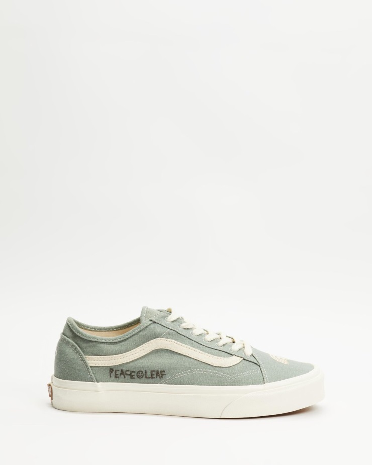 Vans Eco Theory παλιά κωνικά παπούτσια Skool - Unisex Green Milieu-marshmallow