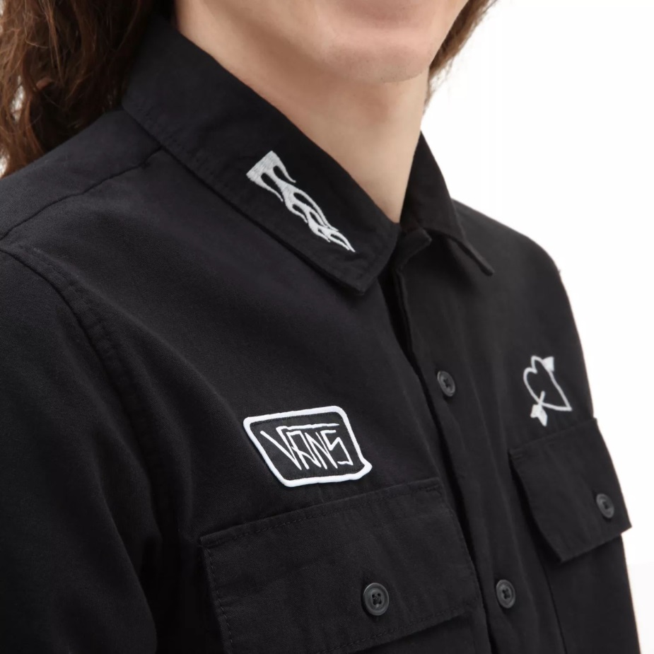 Vans Elijah Berle υφαντό πουκάμισο μαύρο