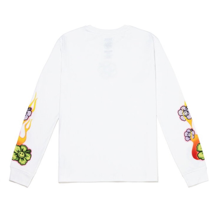 Vans Em για διακοπές με μακριά μανίκια Boyfriend λευκό μπλουζάκι