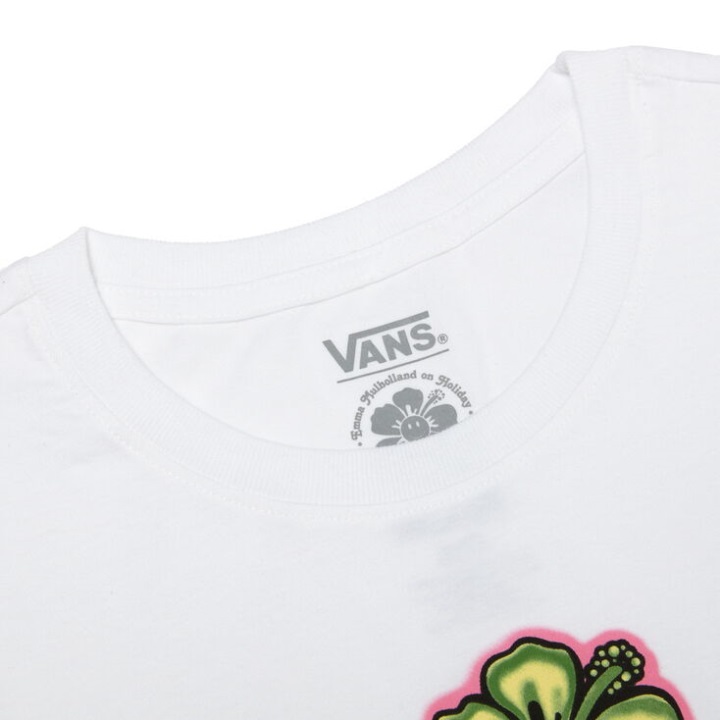 Vans Em για διακοπές με μακριά μανίκια Boyfriend λευκό μπλουζάκι