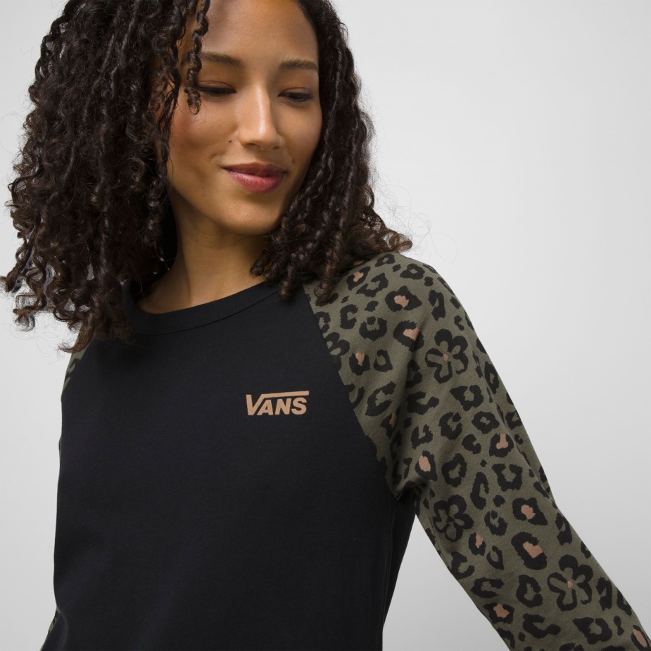 Vans Floranimal 3/4 μανίκι ρεγκλάν μπλουζάκι μαύρο
