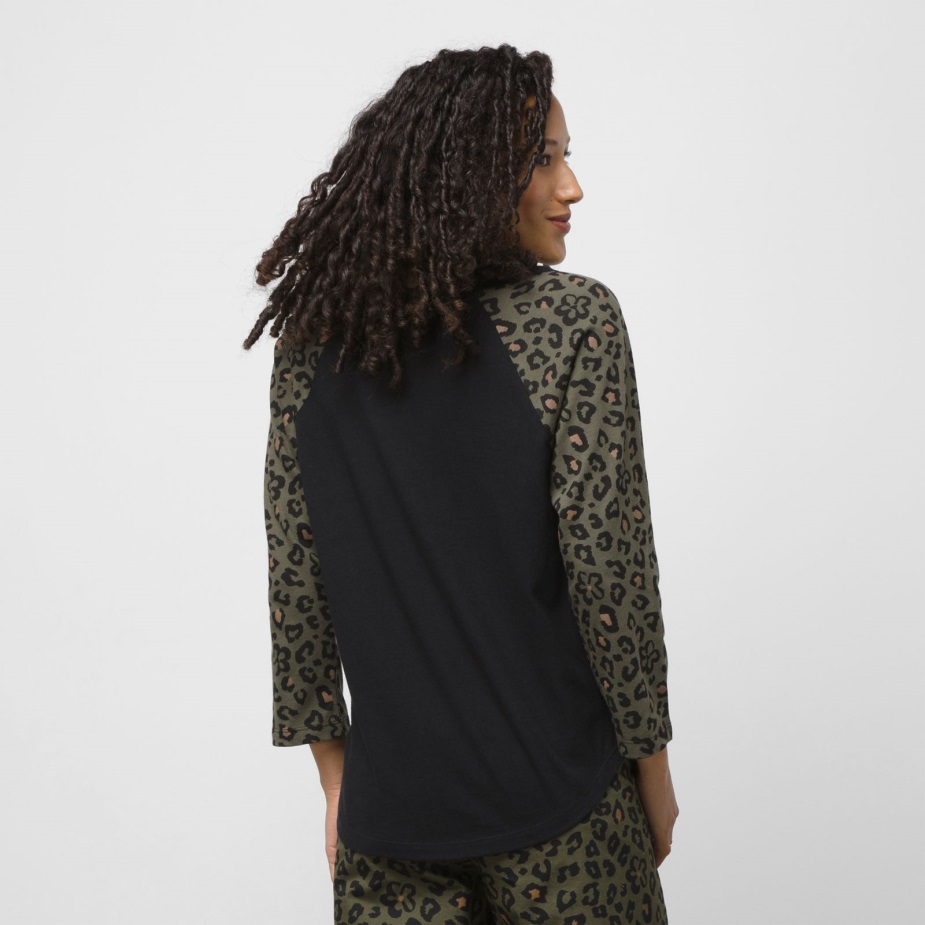 Vans Floranimal 3/4 μανίκι ρεγκλάν μπλουζάκι μαύρο