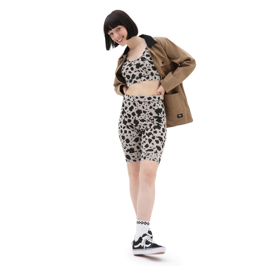 Vans Flying V εμπριμέ κολάν σορτς μαύρο