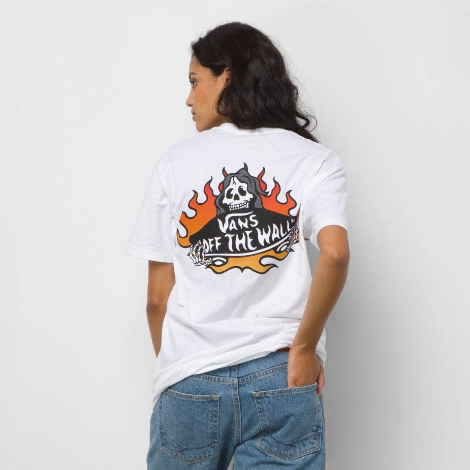 Vans Fuego λογότυπο μπλουζάκι λευκό