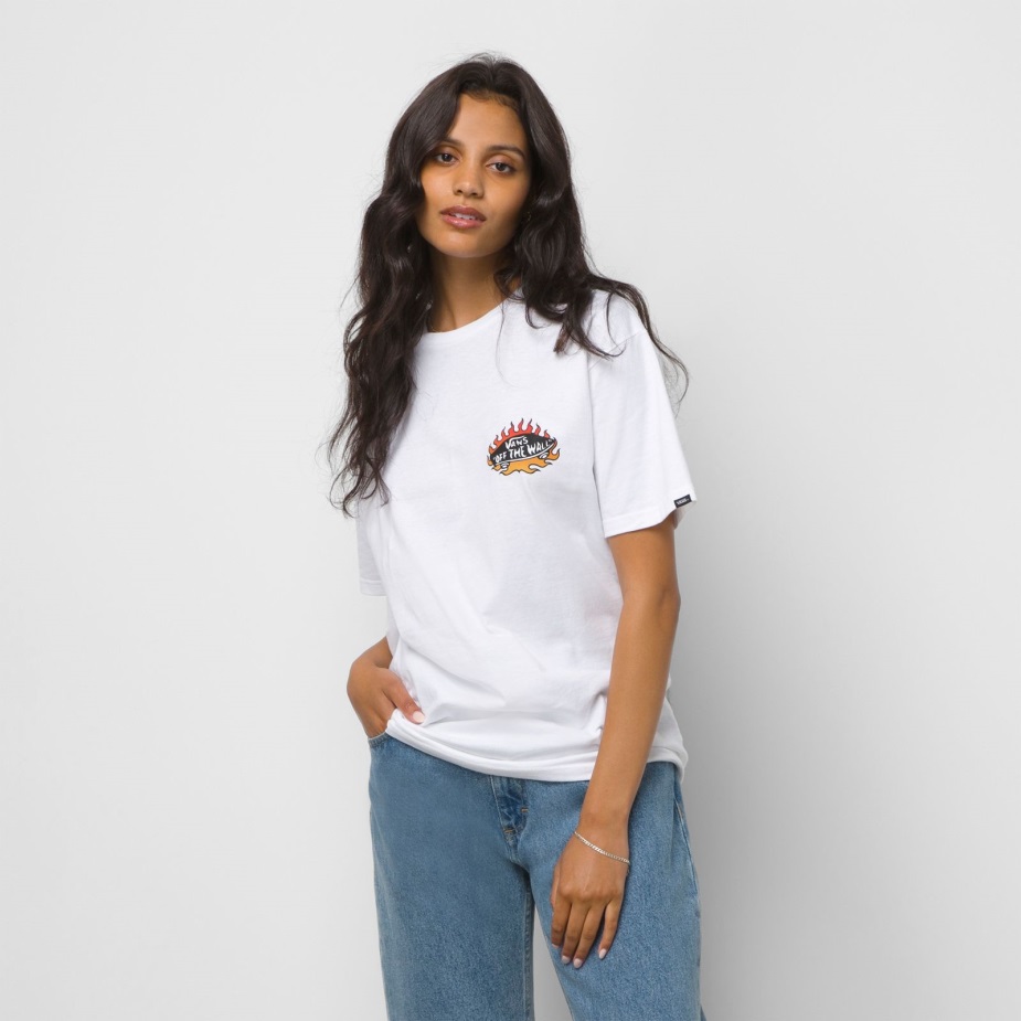 Vans Fuego λογότυπο μπλουζάκι λευκό