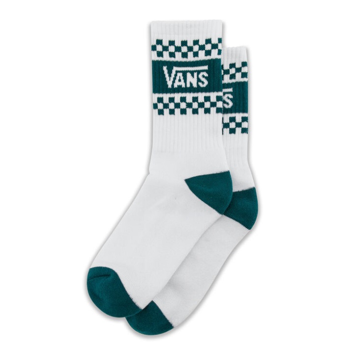 Vans Girl Gang Crew κάλτσες 65-10 1pk λευκό-βαθύ γαλαζοπράσινο