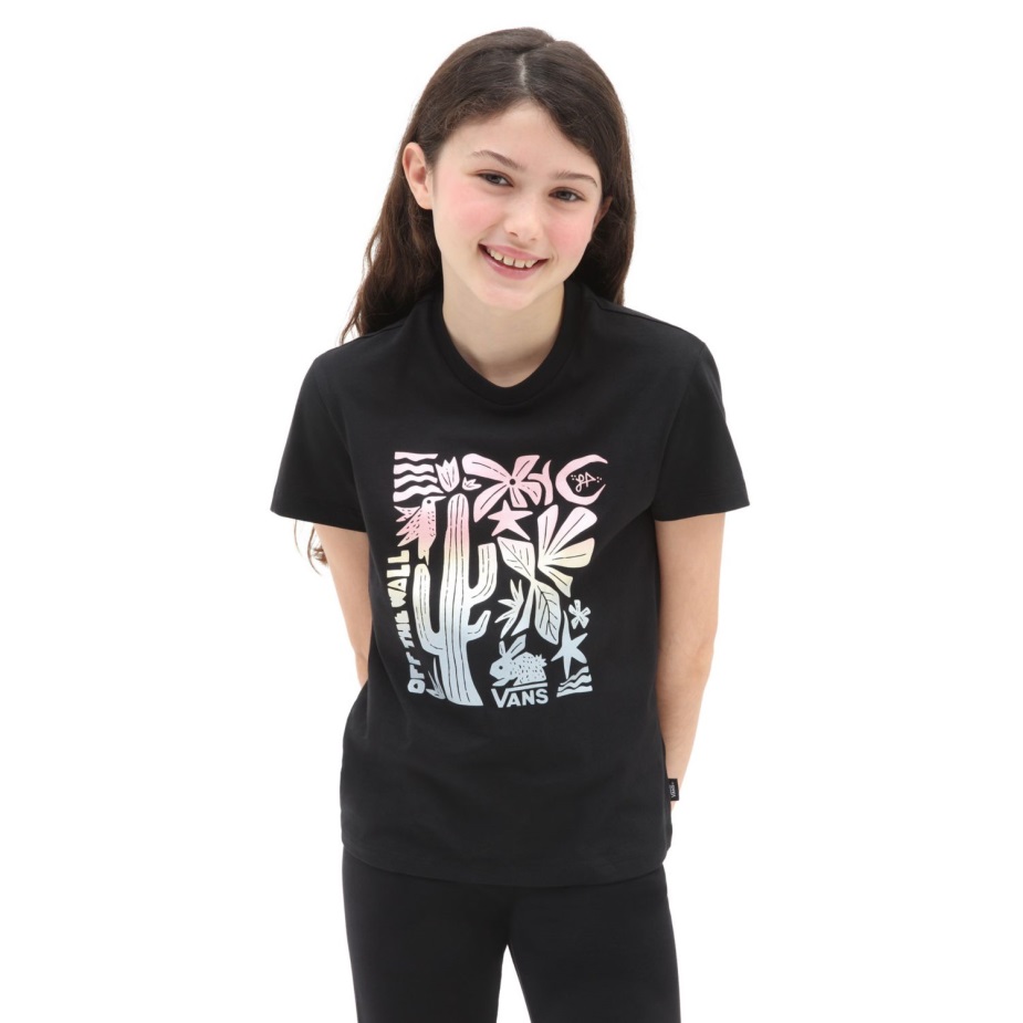 Vans Girls Little Lizzie Crew T-shirt (8-14 ετών) μαύρο