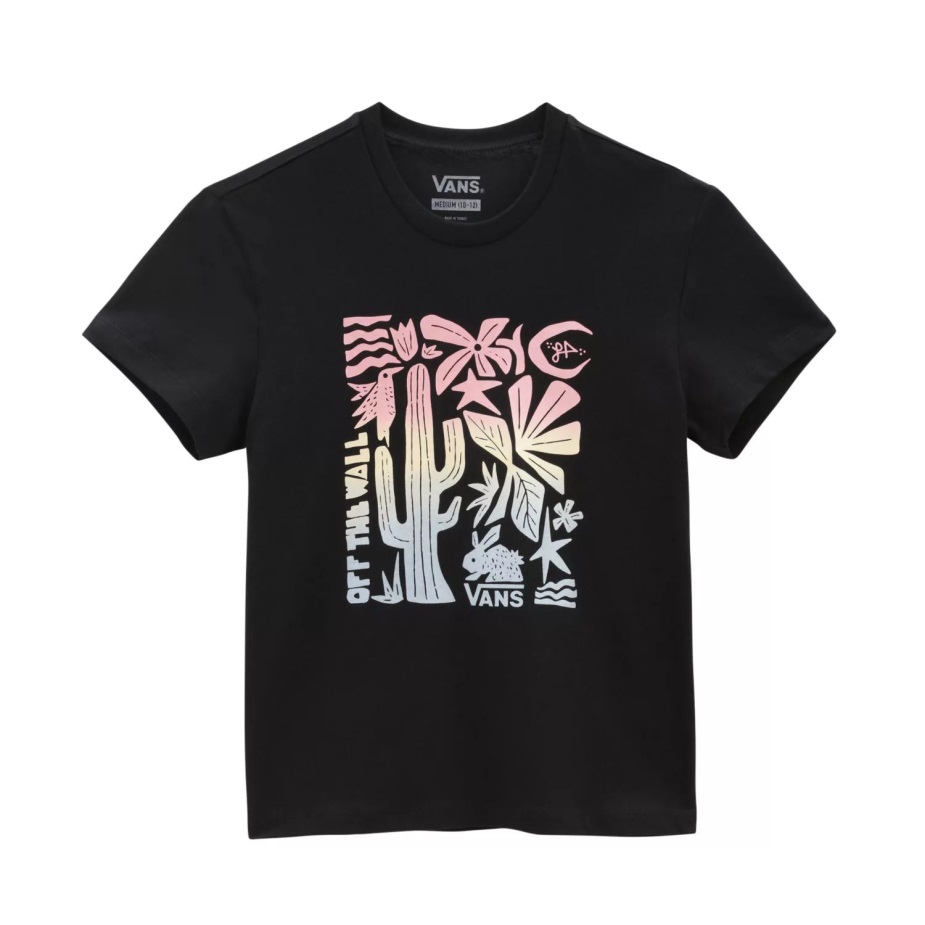 Vans Girls Little Lizzie Crew T-shirt (8-14 ετών) μαύρο