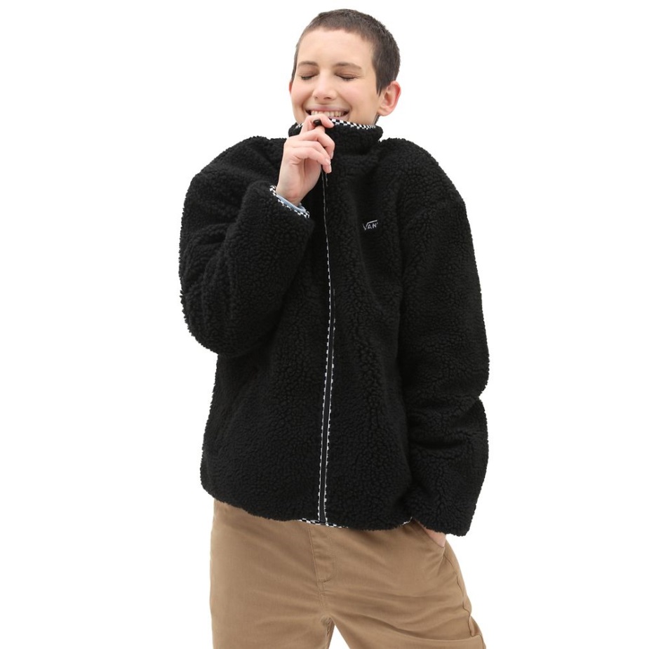 Vans Griffen Sherpa σακάκι με φερμουάρ μαύρο