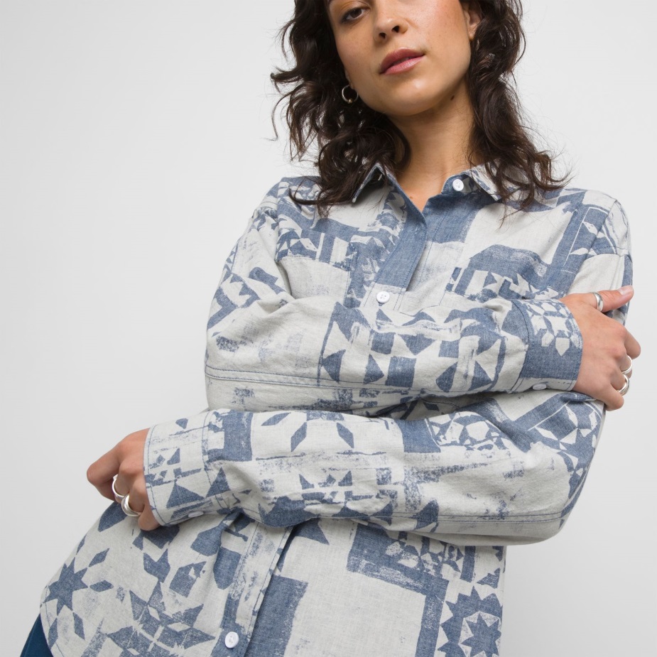 Vans Homespun μακρυμάνικο υφαντό μπλουζάκι Ashley Blue