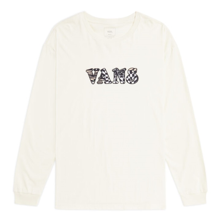 Vans Hyper Collage μακρυμάνικο μπλουζάκι αντίκα λευκό