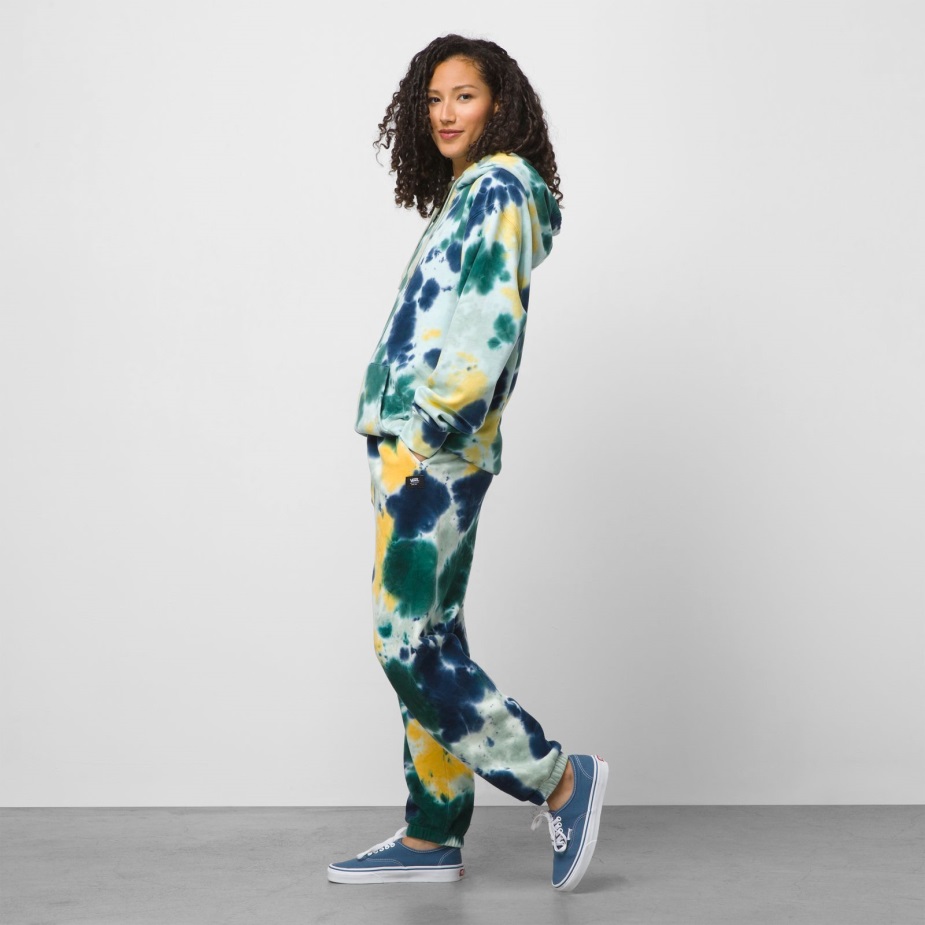 Vans Ice Tie βαφή χαλαρό αθλητικό παντελόνι κήπου-λευκό-κίτρινο