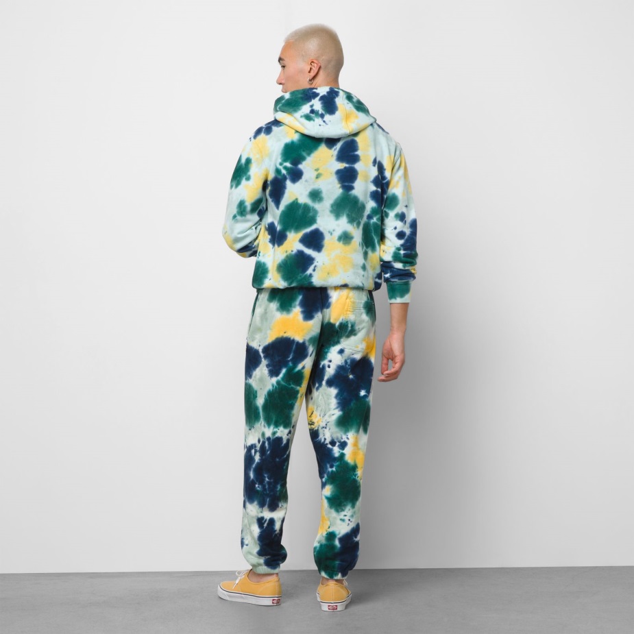 Vans Ice Tie βαφή χαλαρό αθλητικό παντελόνι κήπου-λευκό-κίτρινο