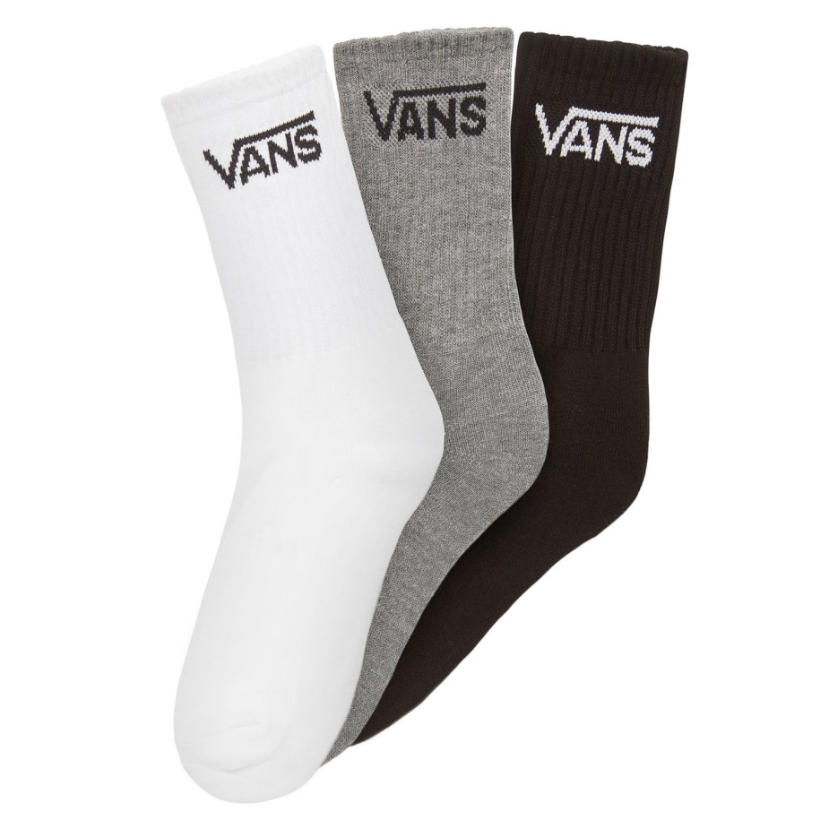 Vans Kids Classic Crew (3 ζευγάρια 8-14 ετών) μαύρο-γκρι