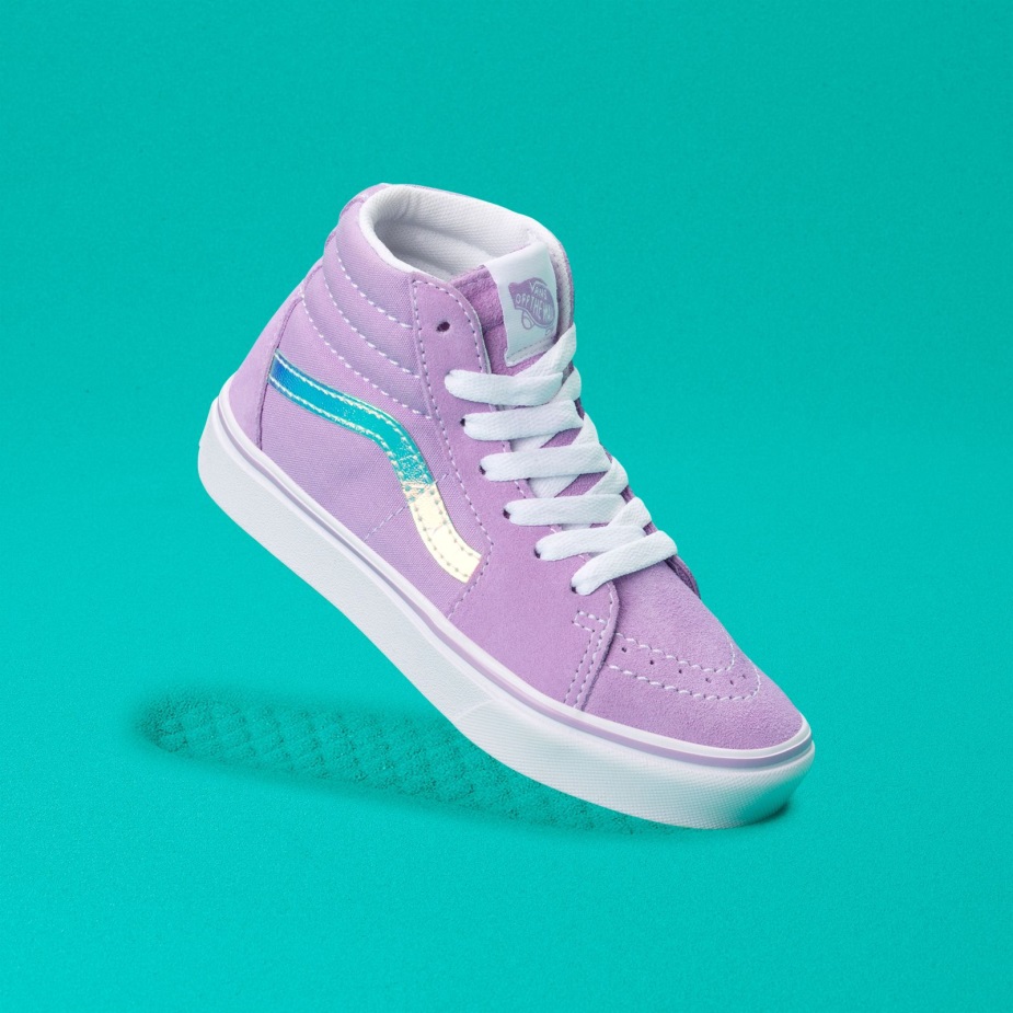 Vans Kids Comfycush Sk8-hi ιριδίζον καθαρό λιλά