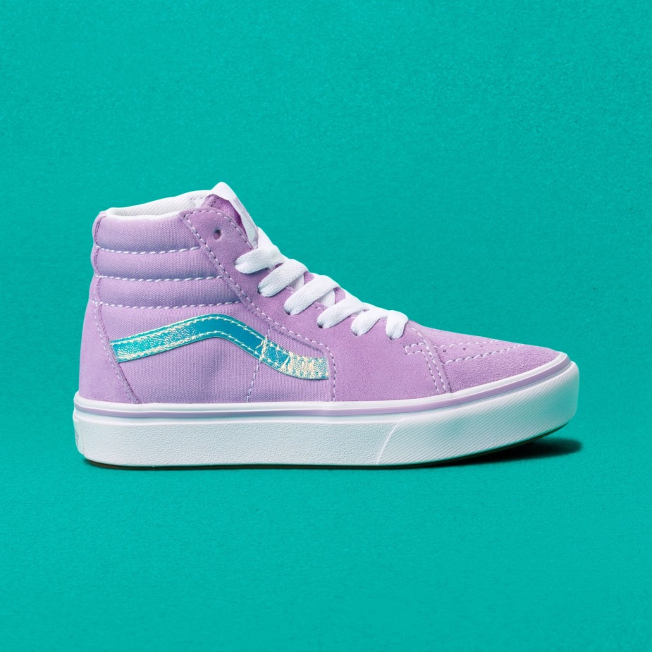 Vans Kids Comfycush Sk8-hi ιριδίζον καθαρό λιλά