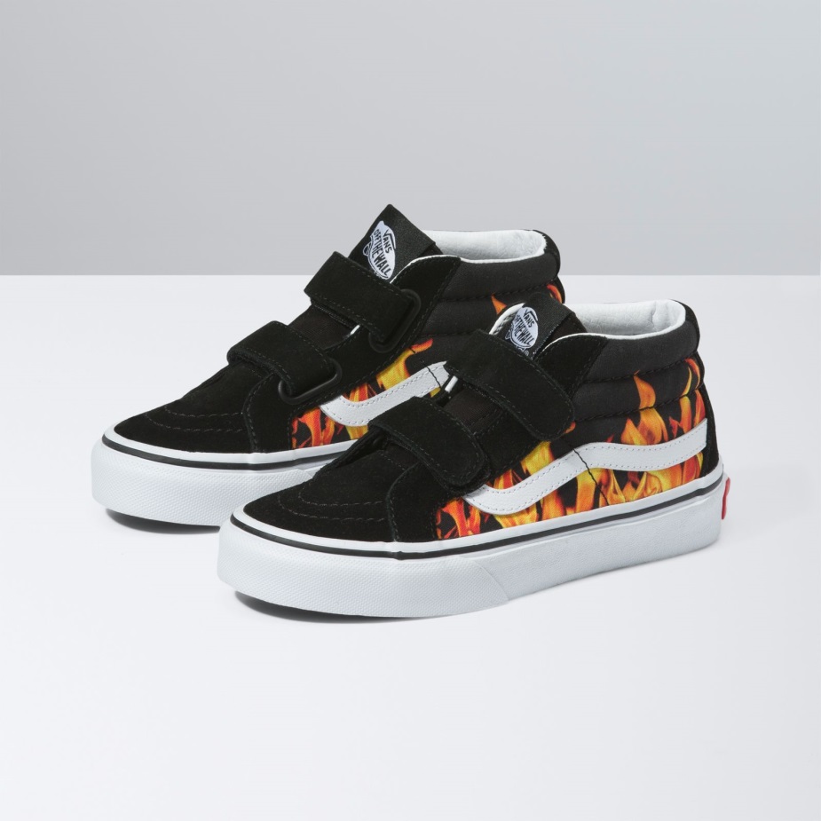 Vans Kids Digi Flame Sk8-μέση επανέκδοση V μαύρο