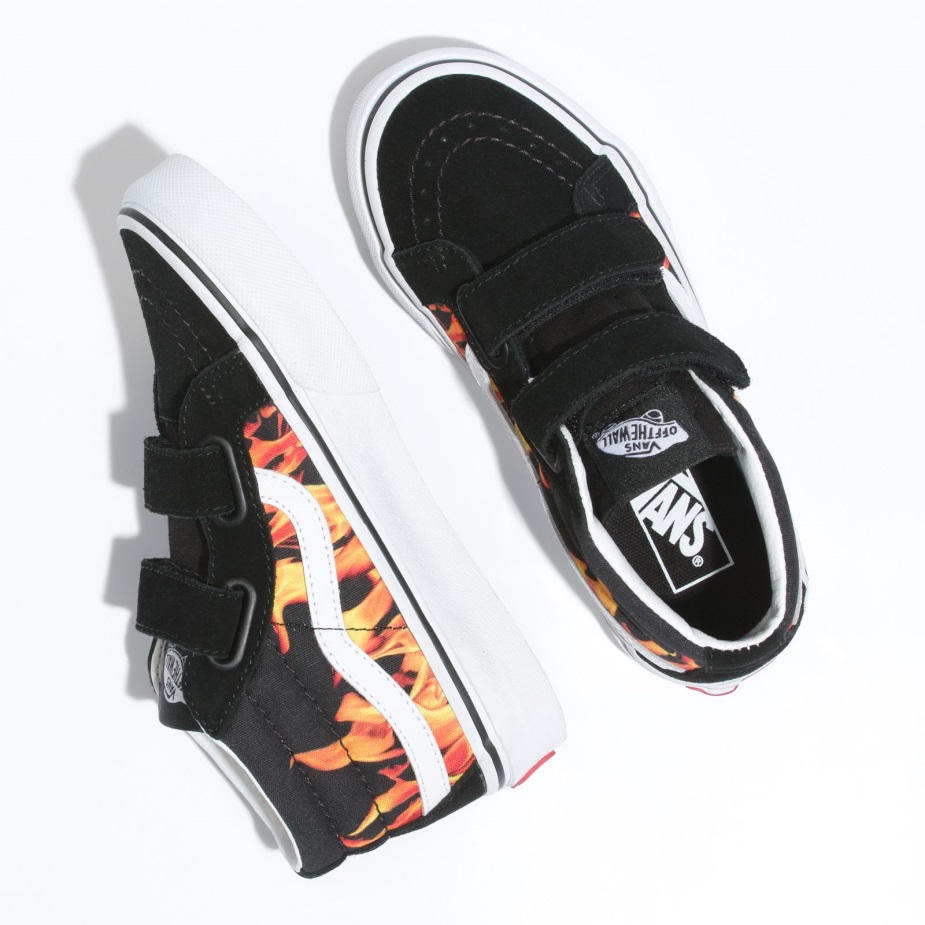 Vans Kids Digi Flame Sk8-μέση επανέκδοση V μαύρο