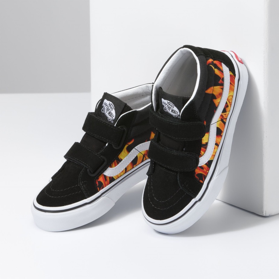 Vans Kids Digi Flame Sk8-μέση επανέκδοση V μαύρο