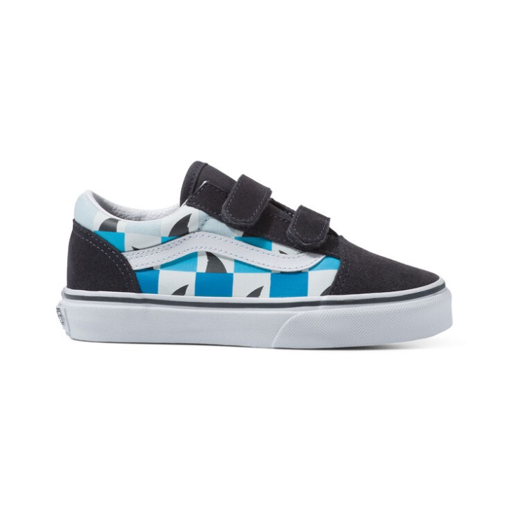 Vans Kids Glow Sharks Old Skool V Asphalt-true White