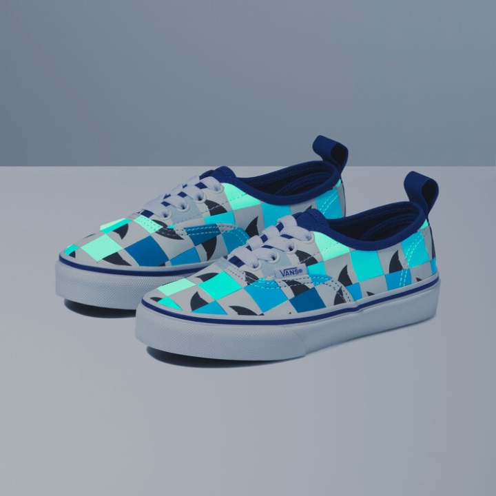 Vans Kids Glow Sharks αυθεντική ελαστική δαντέλα λιμόζ-αληθινό λευκό