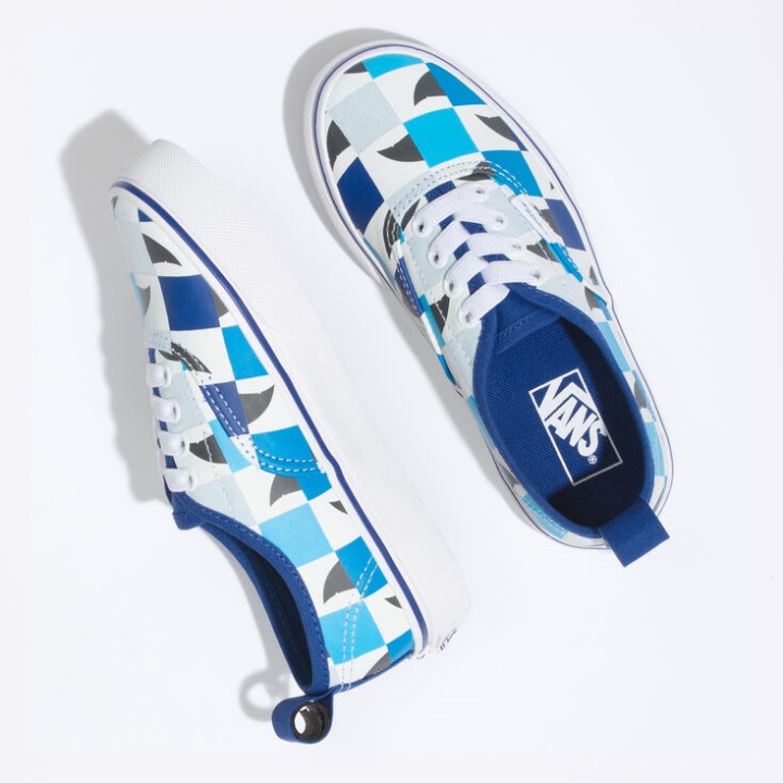 Vans Kids Glow Sharks αυθεντική ελαστική δαντέλα λιμόζ-αληθινό λευκό