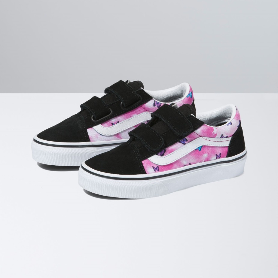 Vans Kids Old Skool V πεταλούδα όνειρο φούξια κόκκινο-αληθινό λευκό
