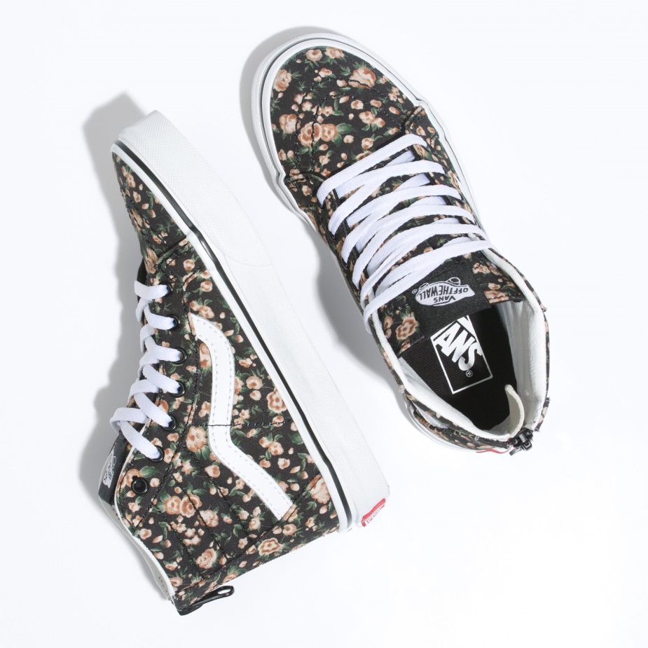 Vans Kids Rose Dreams Sk8-hi Zip μαύρο-άσπρο