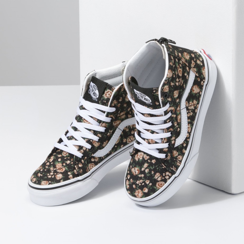 Vans Kids Rose Dreams Sk8-hi Zip μαύρο-άσπρο