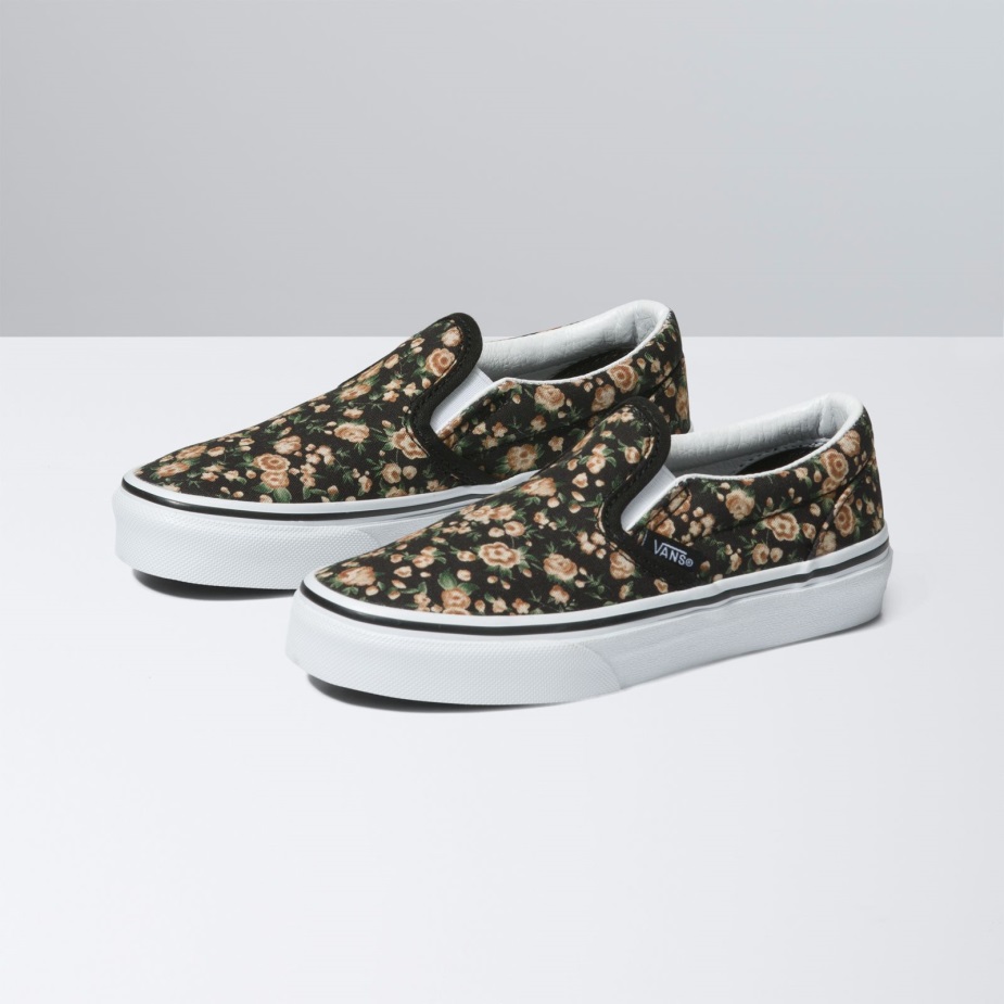 Vans Kids Rose Dreams κλασικό Slip-on μαύρο-άσπρο