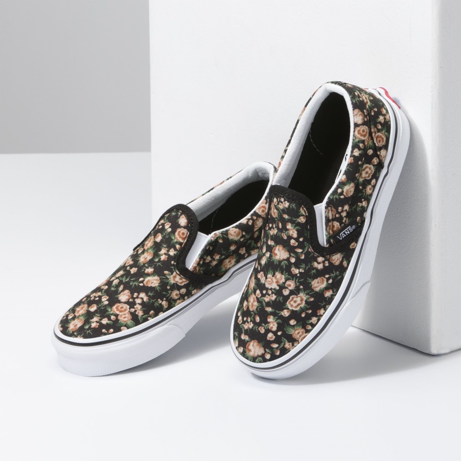 Vans Kids Rose Dreams κλασικό Slip-on μαύρο-άσπρο