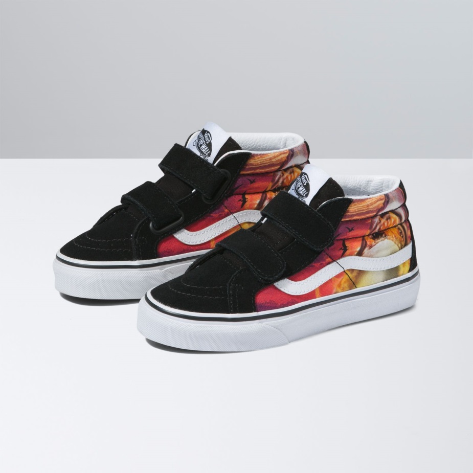 Vans Kids Shark Sunset Sk8-μέση επανέκδοση V μαύρο-αληθινό λευκό