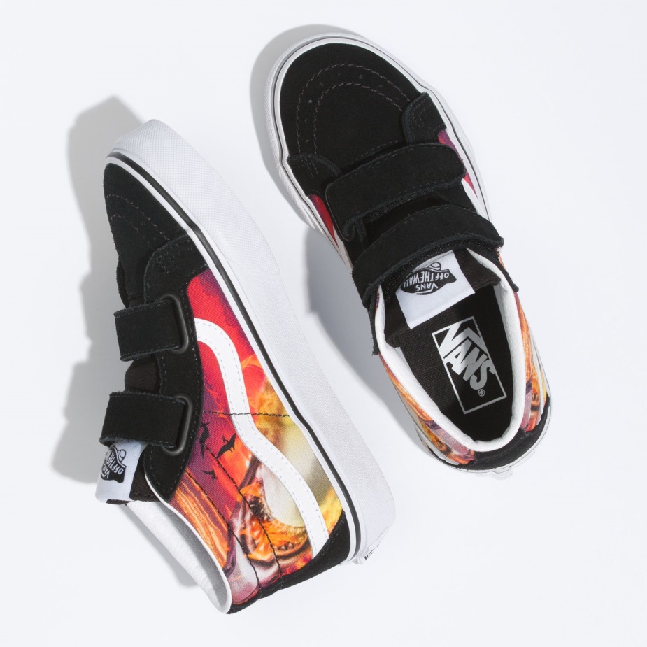 Vans Kids Shark Sunset Sk8-μέση επανέκδοση V μαύρο-αληθινό λευκό