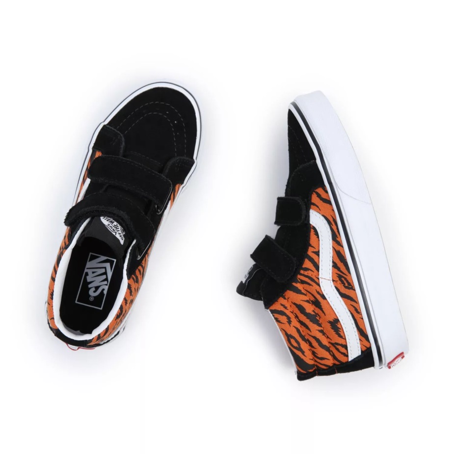 Vans Kids Sk8-μεσαία επανέκδοση V παπούτσια (4-8 ετών) μαύρο-πορτοκαλί