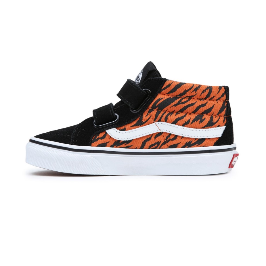 Vans Kids Sk8-μεσαία επανέκδοση V παπούτσια (4-8 ετών) μαύρο-πορτοκαλί