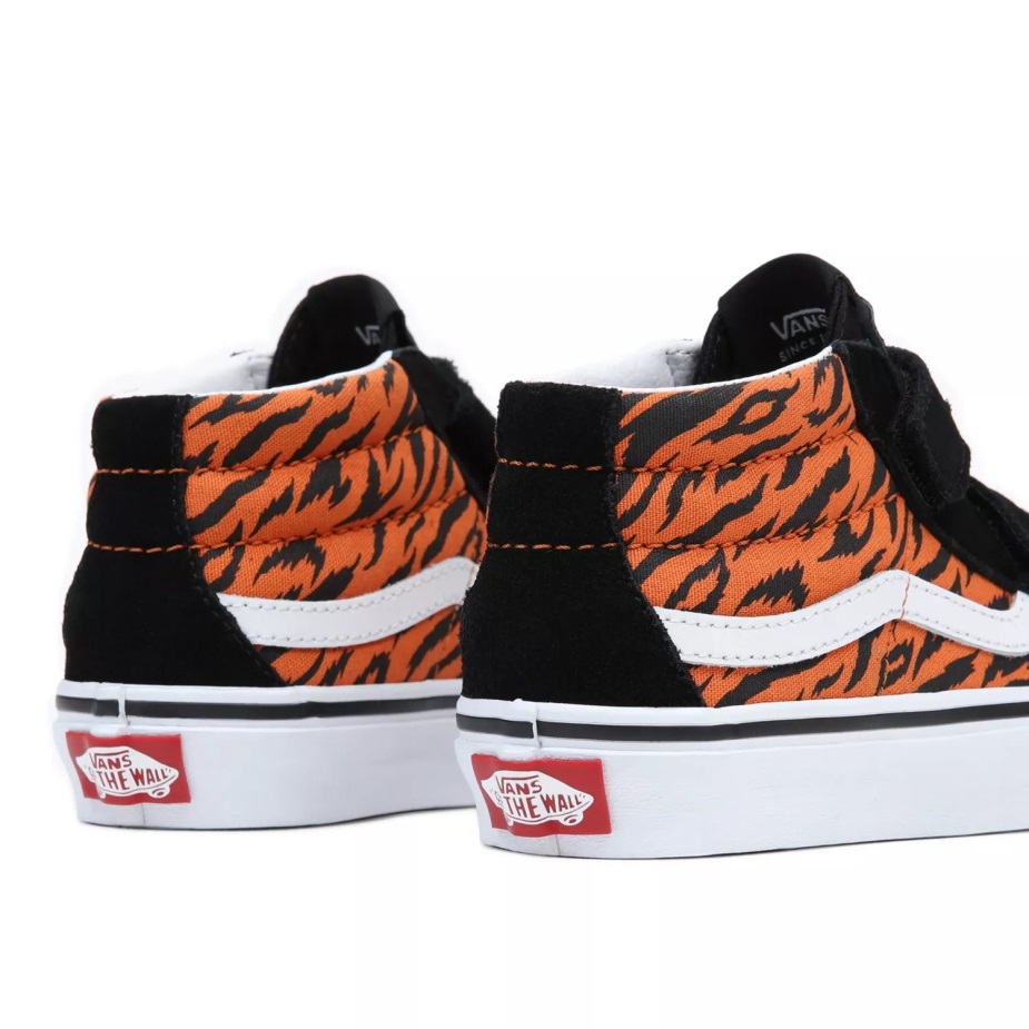 Vans Kids Sk8-μεσαία επανέκδοση V παπούτσια (4-8 ετών) μαύρο-πορτοκαλί
