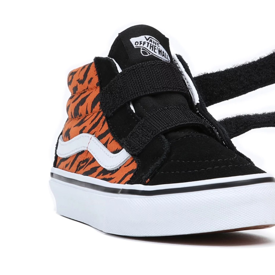 Vans Kids Sk8-μεσαία επανέκδοση V παπούτσια (4-8 ετών) μαύρο-πορτοκαλί